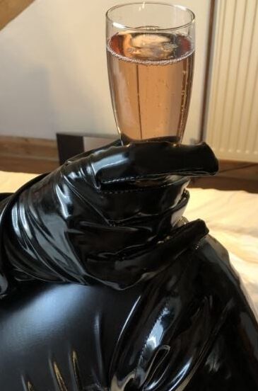 Black Catsuit, Boots, Corset and Vibrator
