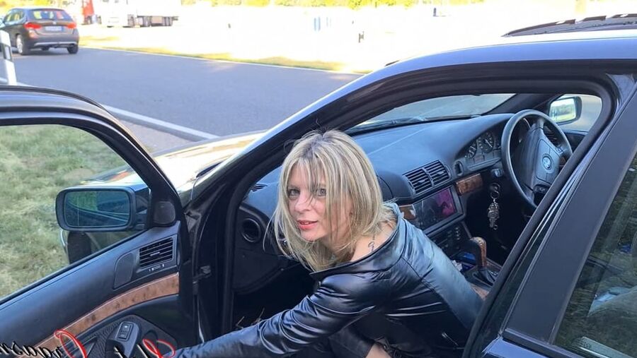 WHORE SLUT-ORGASMA CELESTE PISSING ON A PUBLIC PARKINGLOT