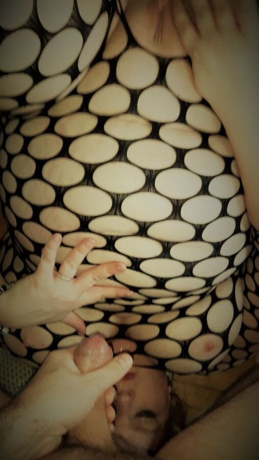 BBW Wife Miss Lizz Fishnet Bodystocking