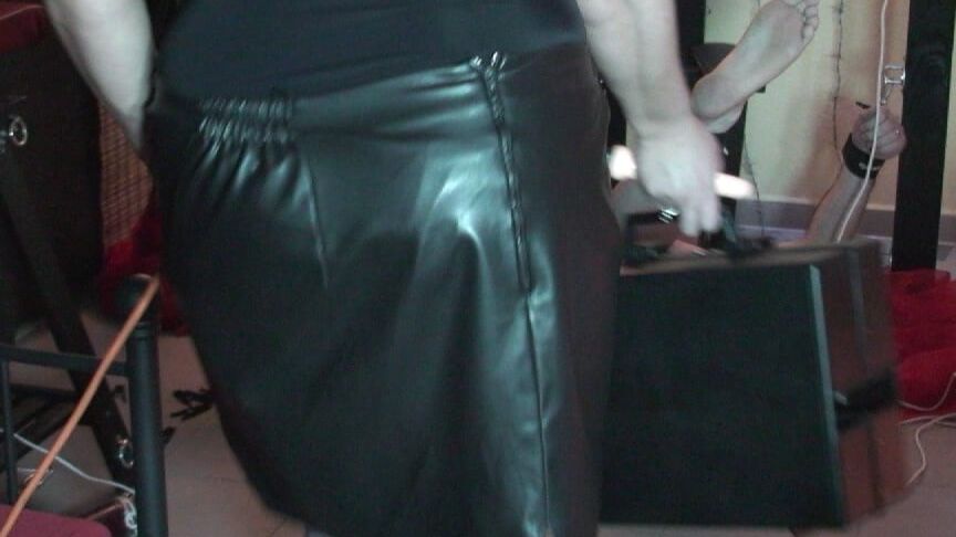 Braces, cane and machine fuck ...