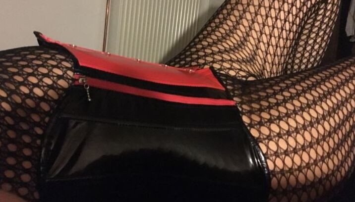 Vinyl Corset and Nylons