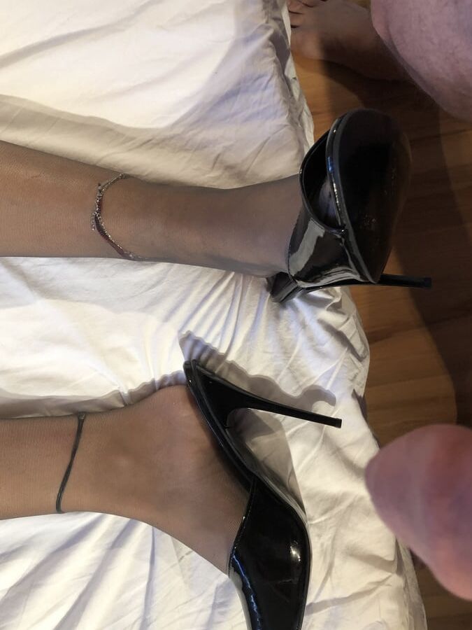 Black Mules and Stockings