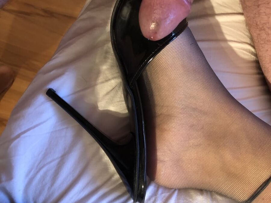 Black Mules and Stockings