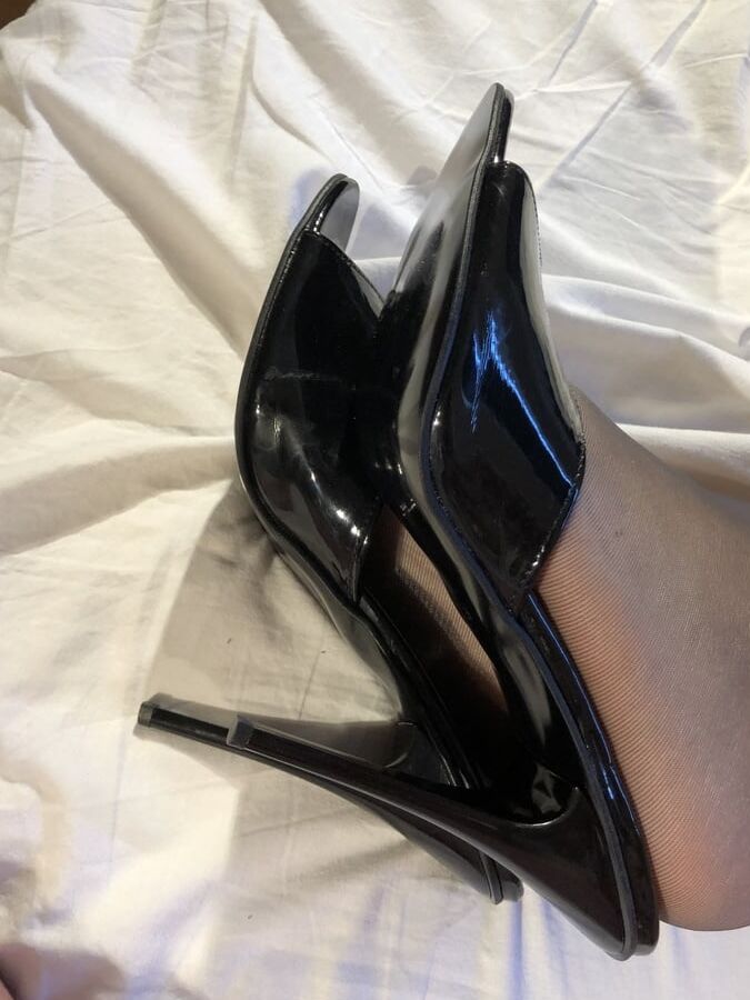 Black Mules and Stockings