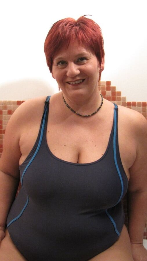 In black swimsuit ...