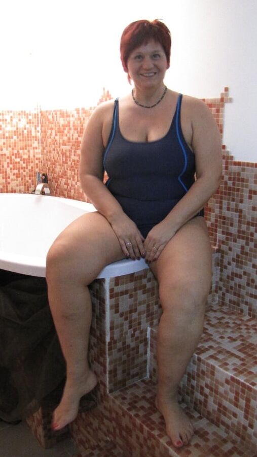 In black swimsuit ...