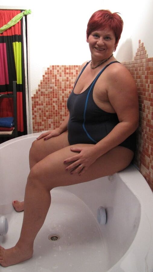 In black swimsuit ...