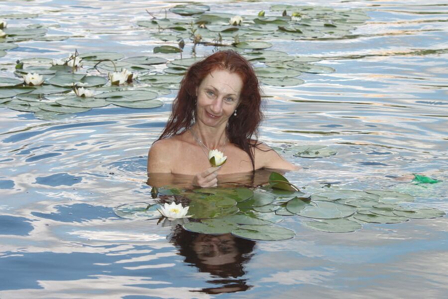 With water lily