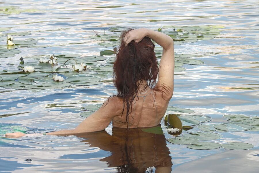 With water lily