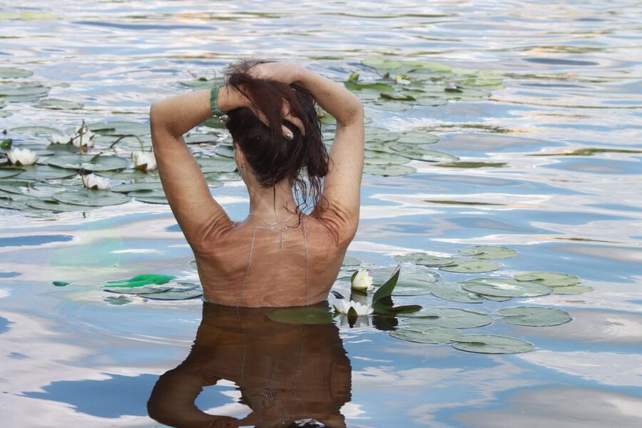 With water lily