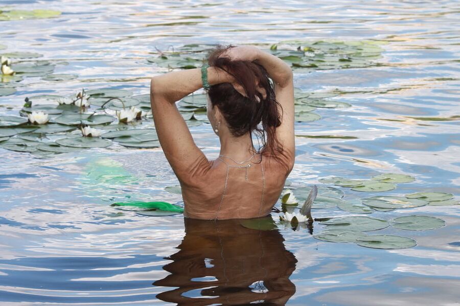 With water lily