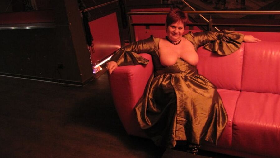 Wide apart in the red lounge