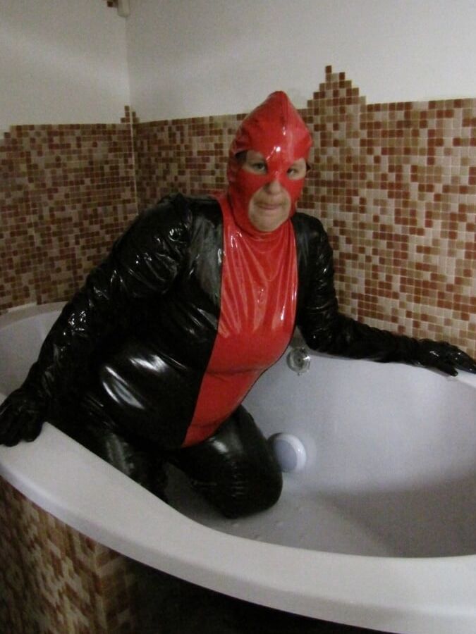 In latex in the tub ...