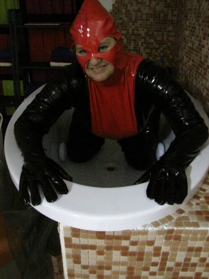 In latex in the tub ...