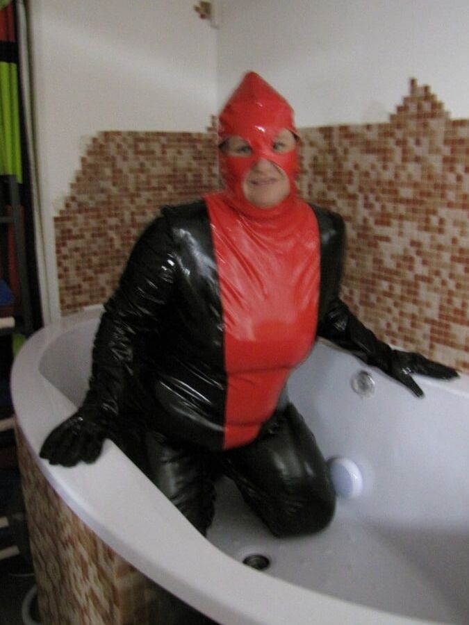 In latex in the tub ...