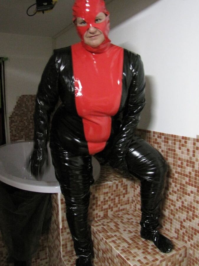 In latex in the tub ...