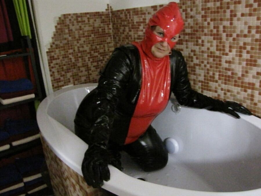 In latex in the tub ...