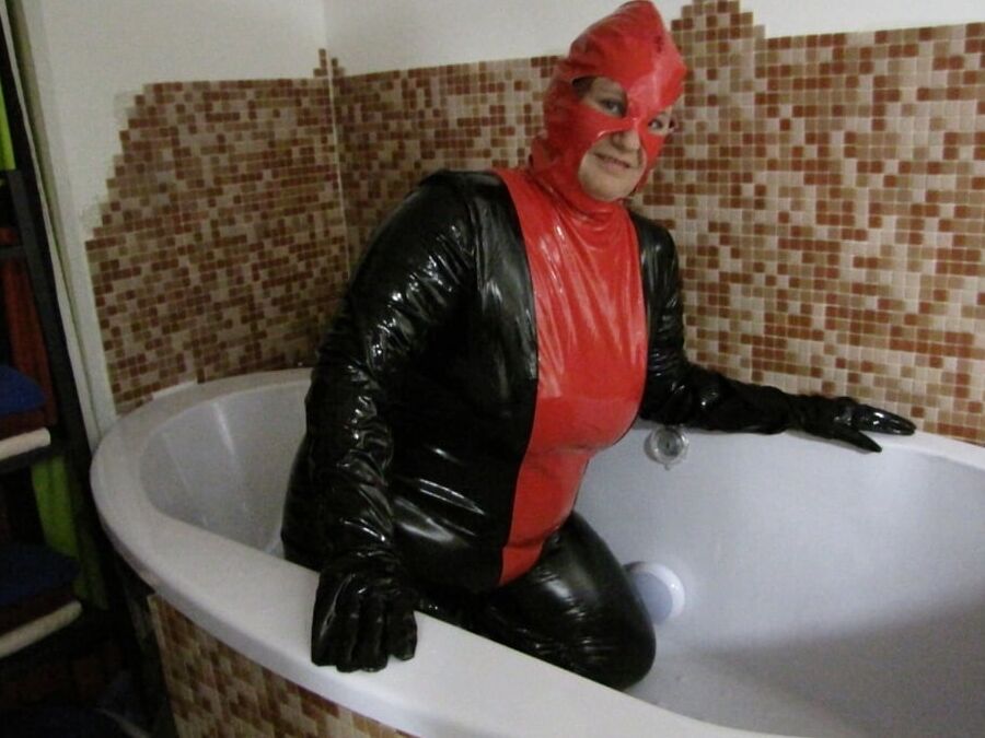 In latex in the tub ...