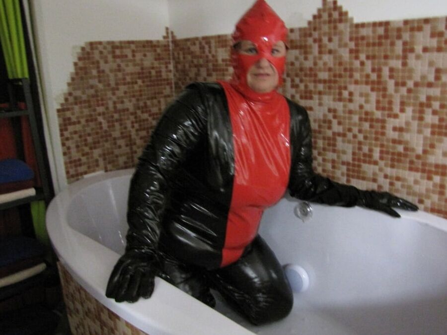 In latex in the tub ...