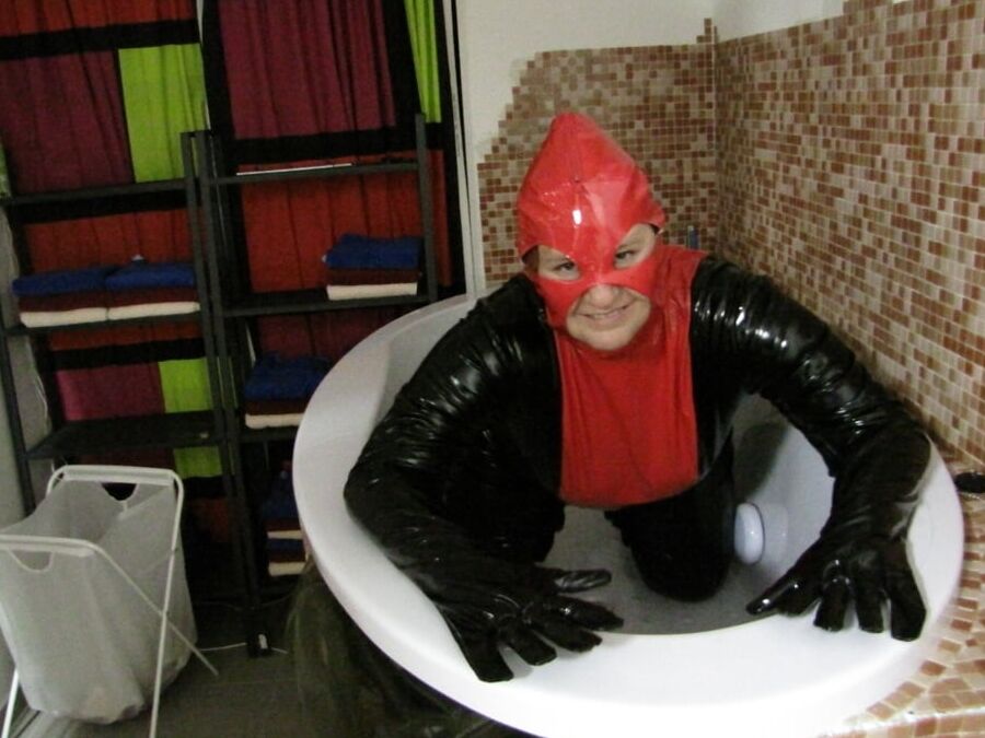 In latex in the tub ...