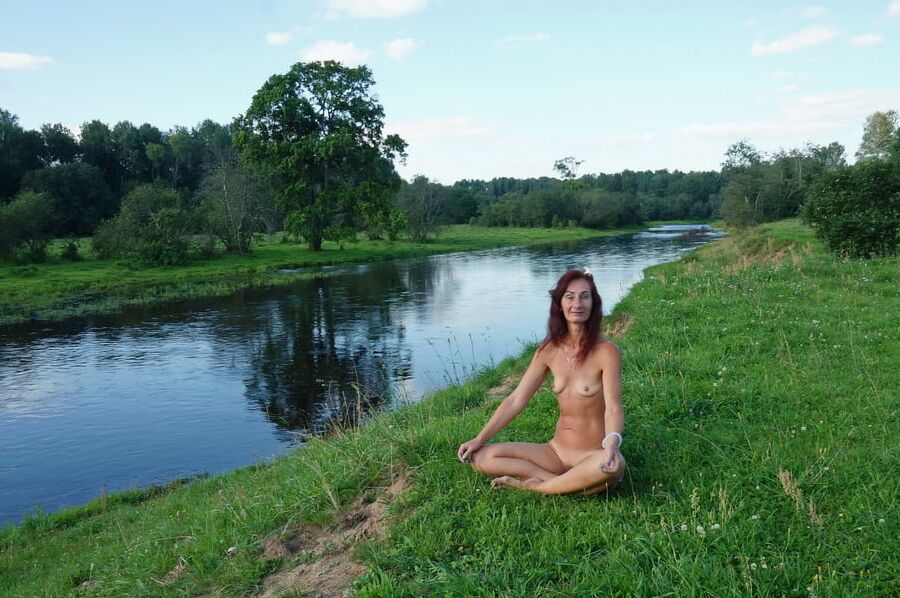 Nude on the beach Derzha-river