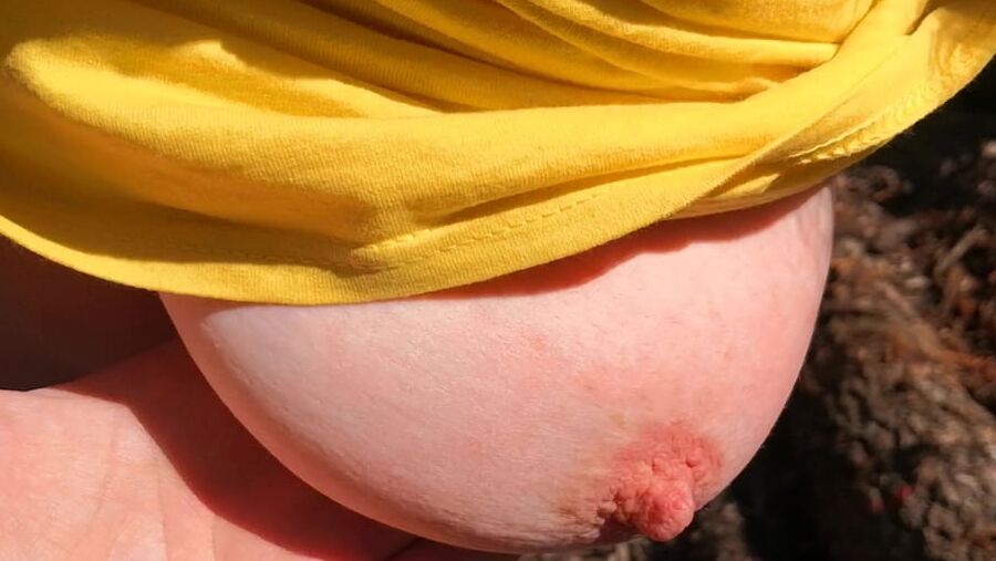 Clamps an slapping tits in public place