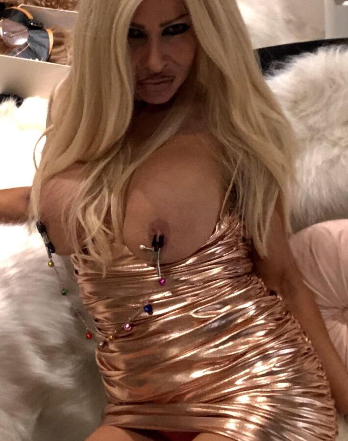 Secret Slut in a Gold Dress