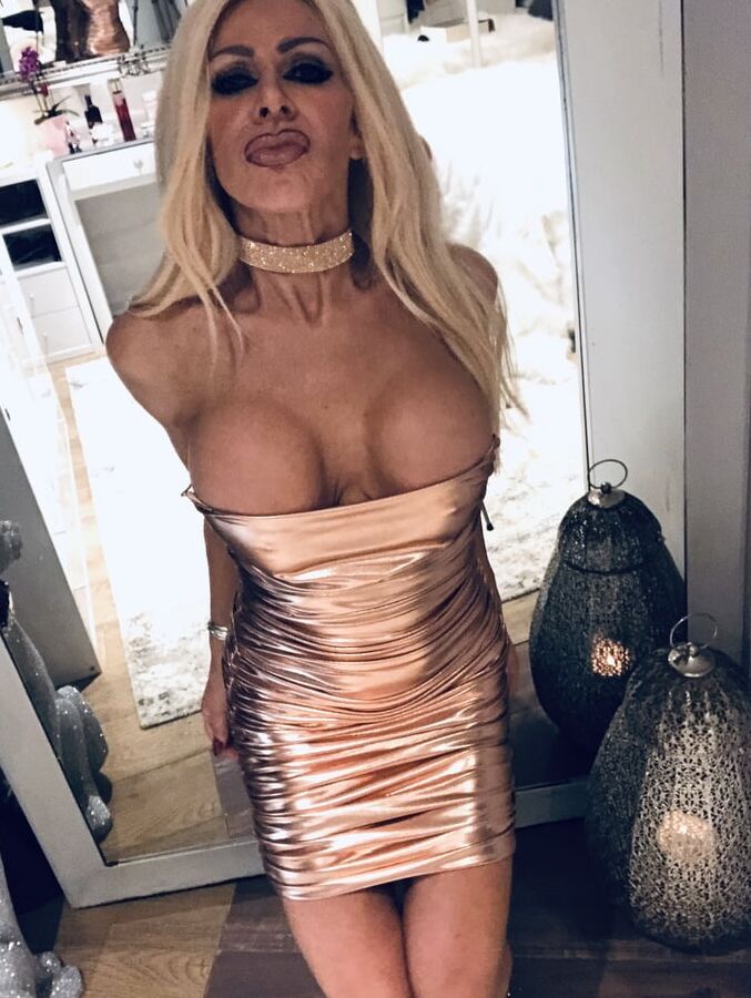 Secret Slut in a Gold Dress