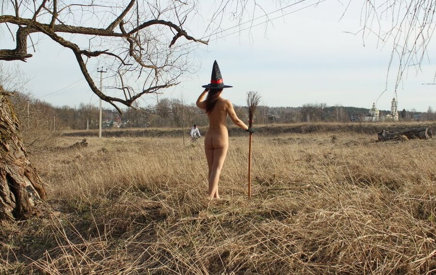 Nude Witch on nature