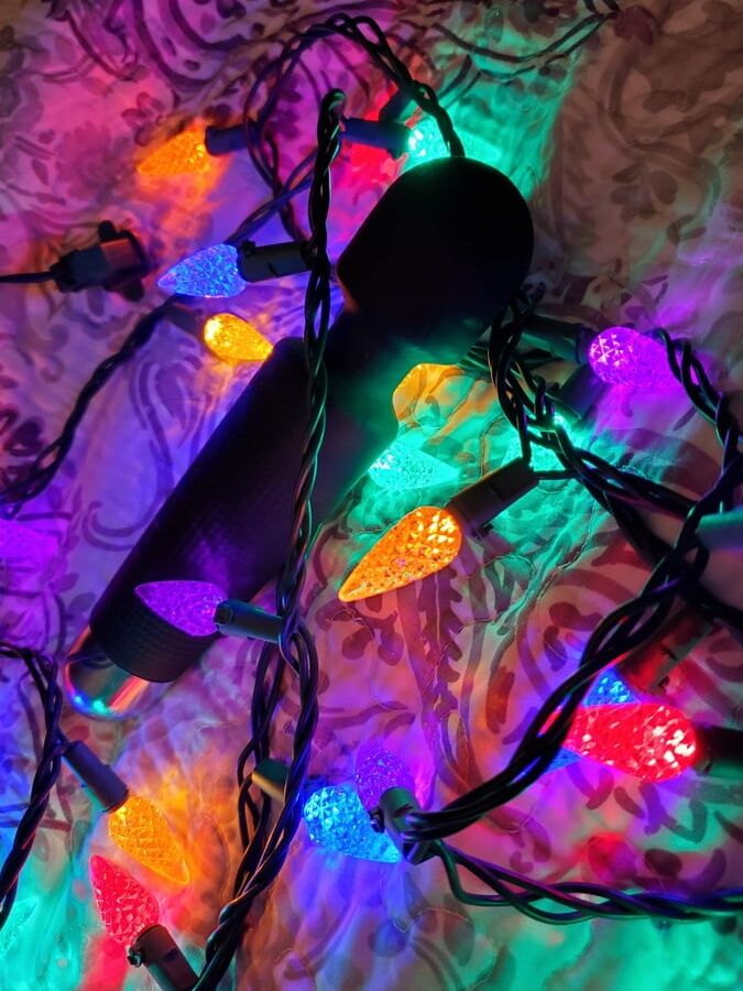 Sexy milf's holiday lights show