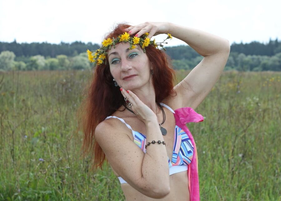 In Field with wreath