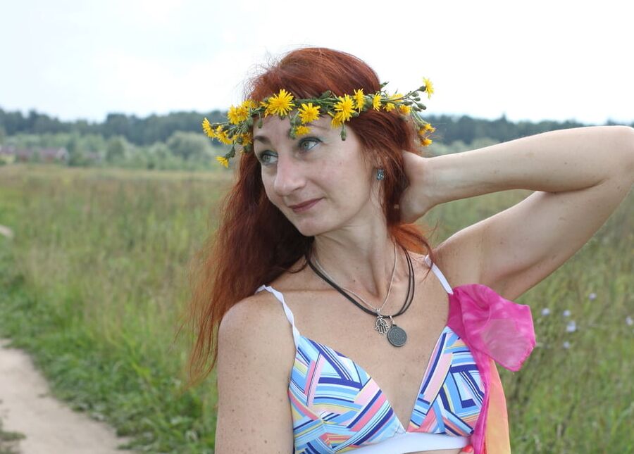 In Field with wreath