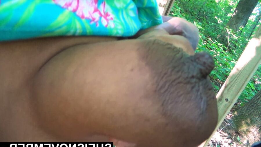 Sneaking Into The Forest With Step Father Ebony PUssy Rub