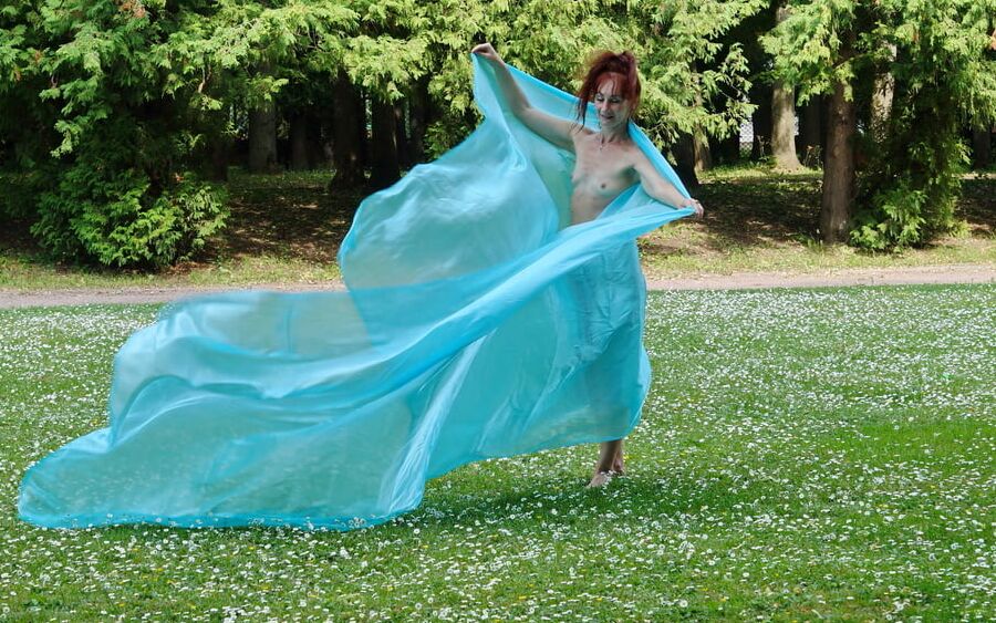 In a green blanket