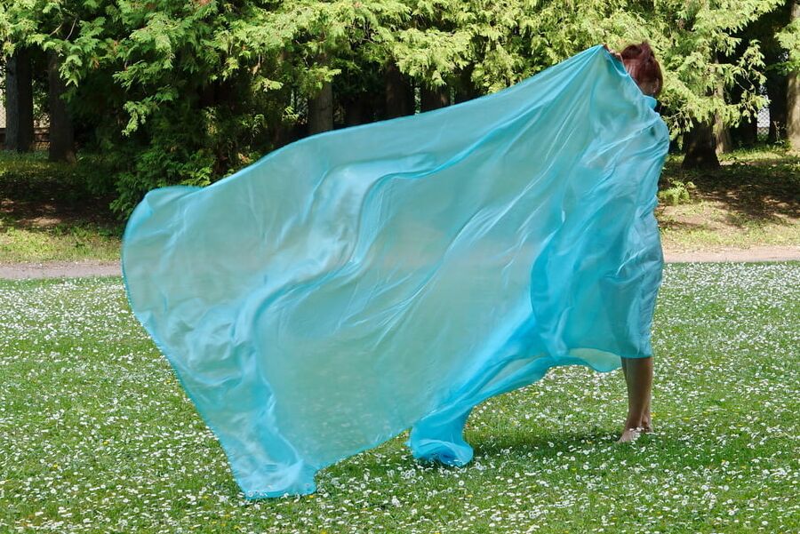 In a green blanket