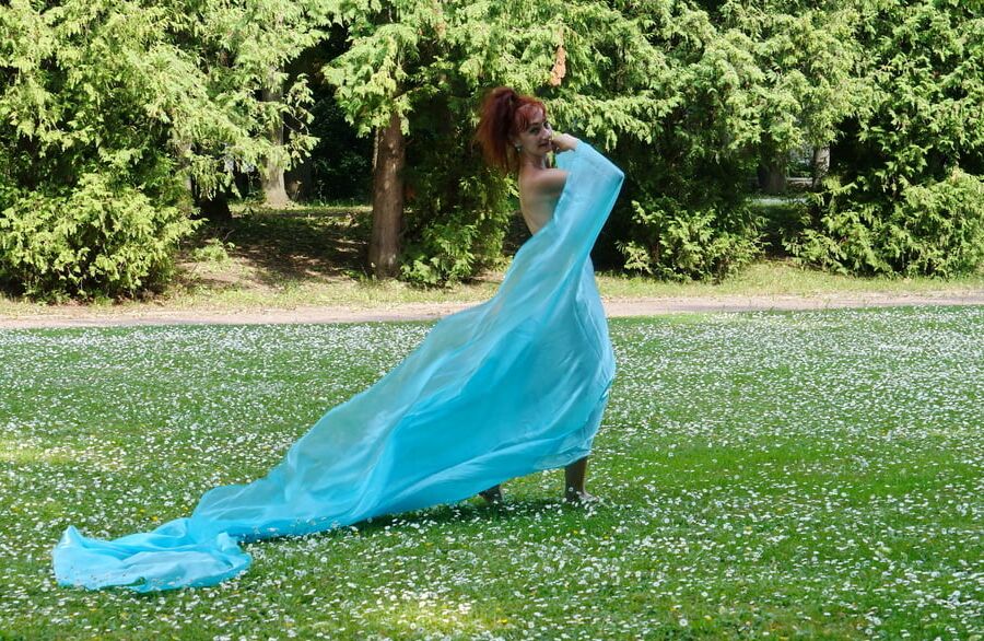In a green blanket