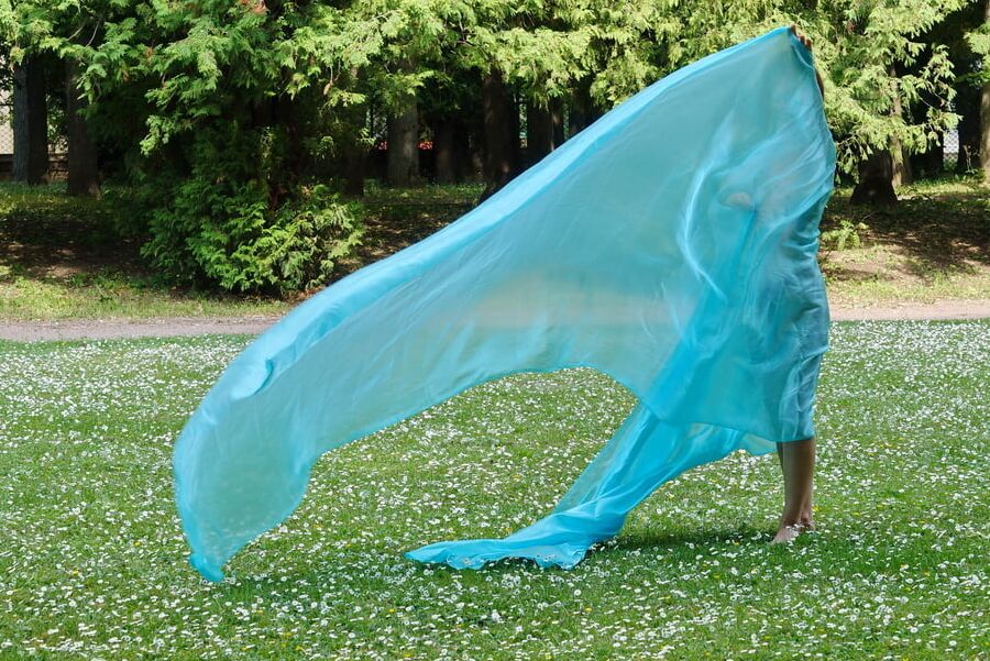 In a green blanket