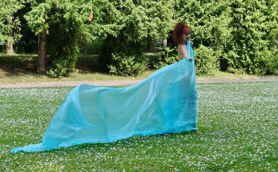 In a green blanket