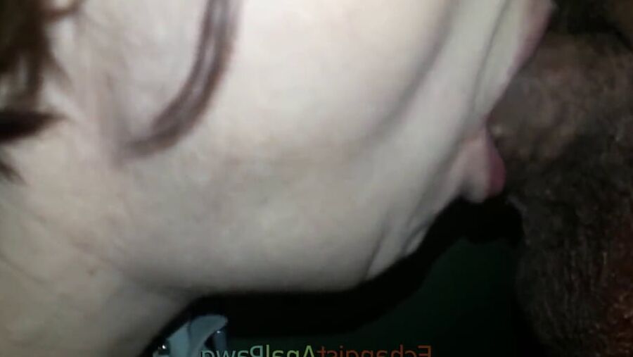 My pawg's giving me salivating blowjob and greedy deepthroat