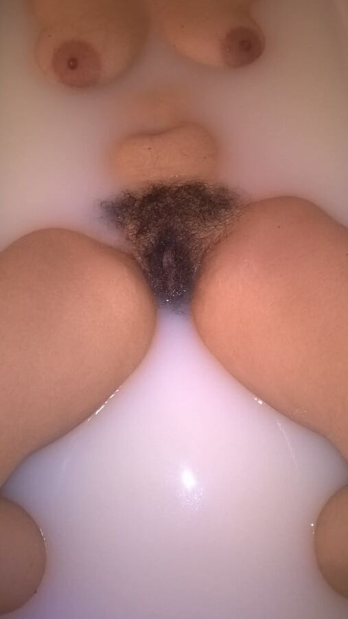 Hairy Wife In Milk Bath