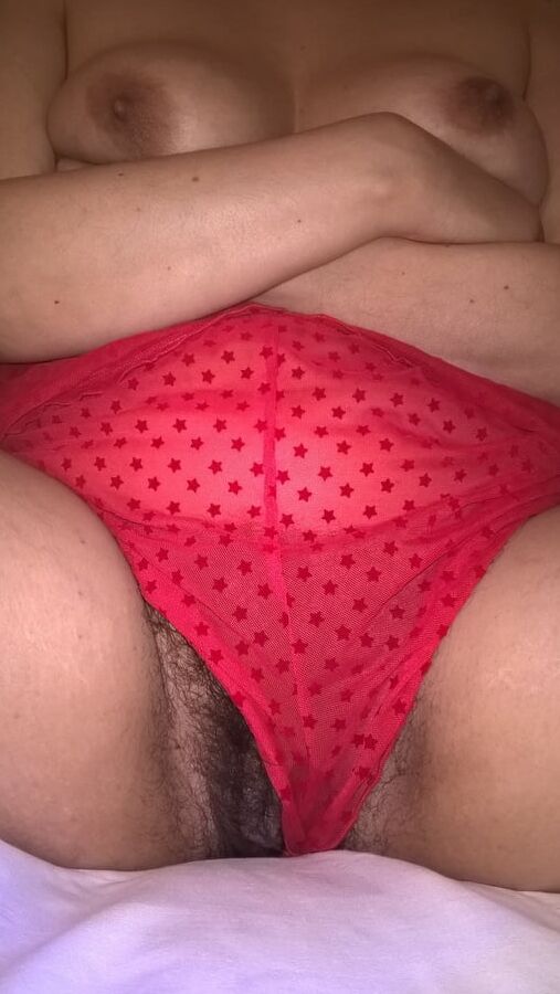 Hairy Mature Wife In Red Lingerie