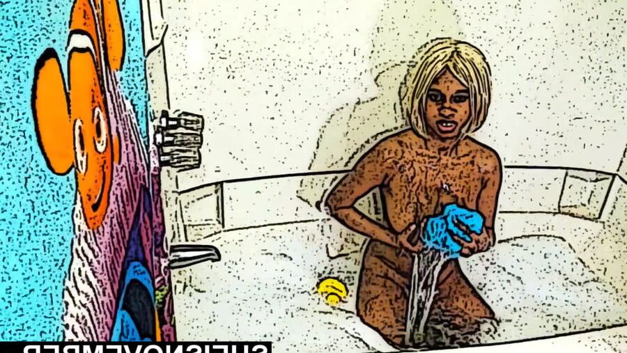 Real Life Hentai Cartoon Anime Shy Ebony Ass & Tits In Tub