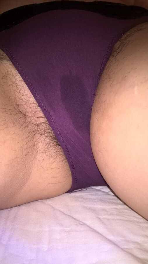 Hairy Wet Wife In Purple Panties