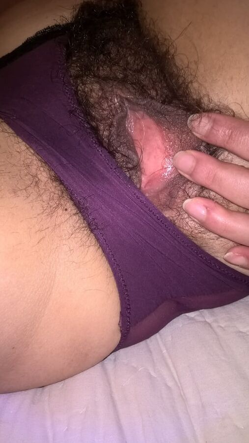 Hairy Wet Wife In Purple Panties