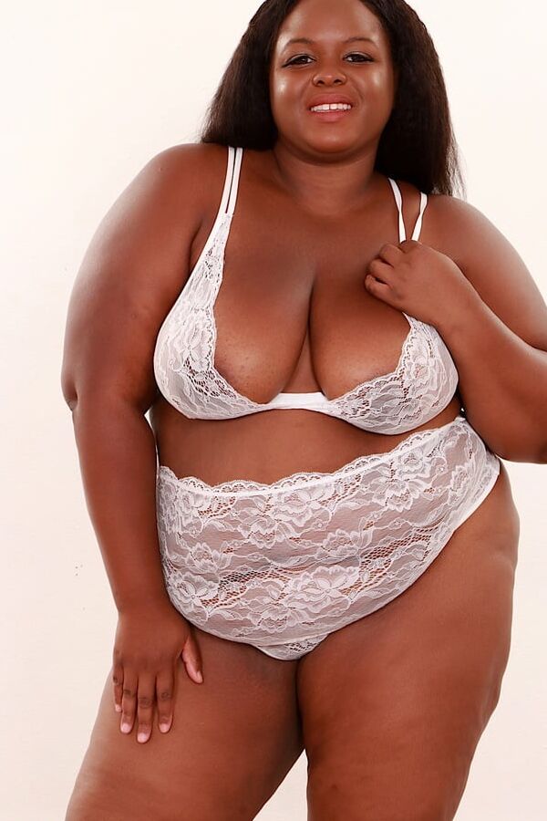 Sexy black BBW Olivia Leigh gets fucked in both holes