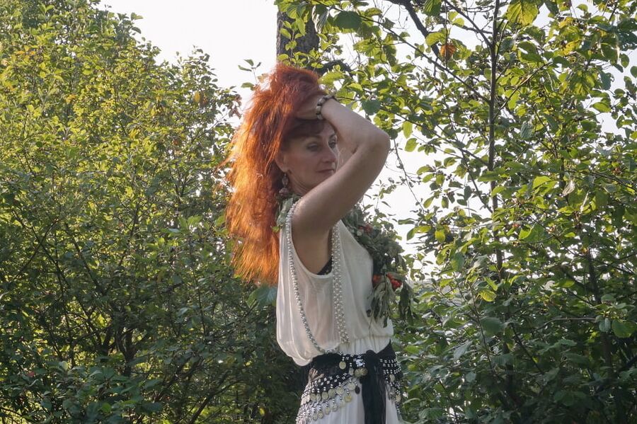 Flame Redhead near Lake
