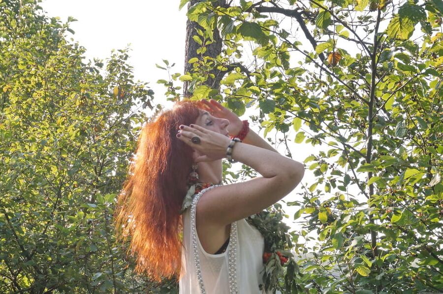 Flame Redhead near Lake