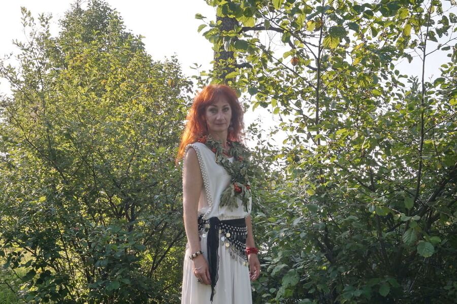 Flame Redhead near Lake