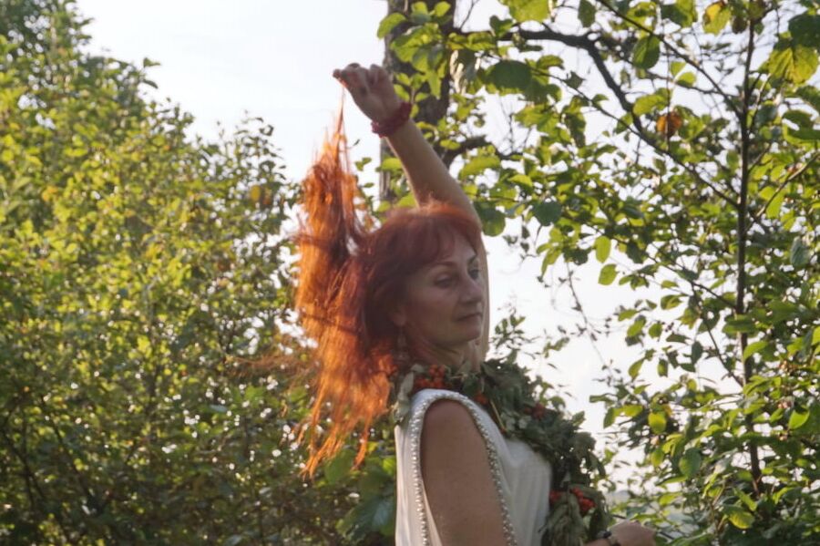Flame Redhead near Lake