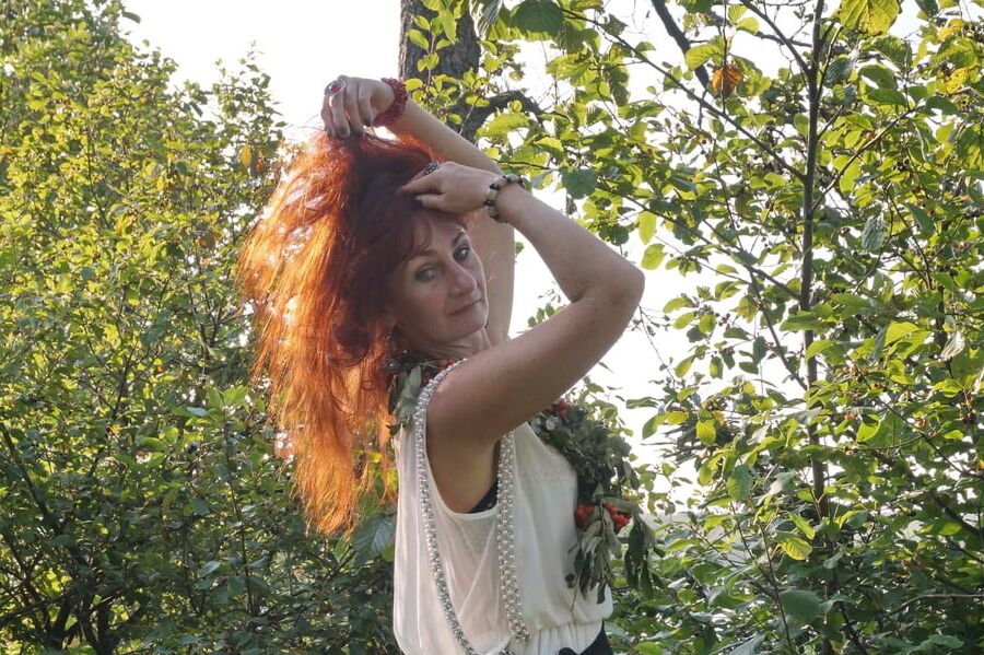 Flame Redhead near Lake